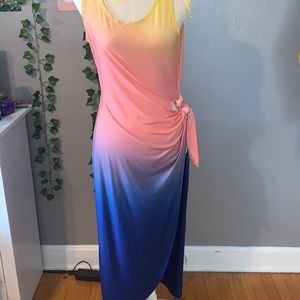 Ombré slit maxi dress